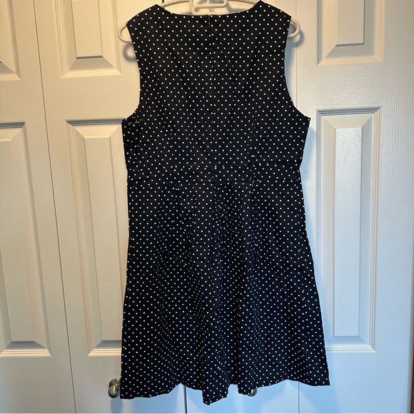 Casual Polka Dot Navy Dress - Picture 2 of 3